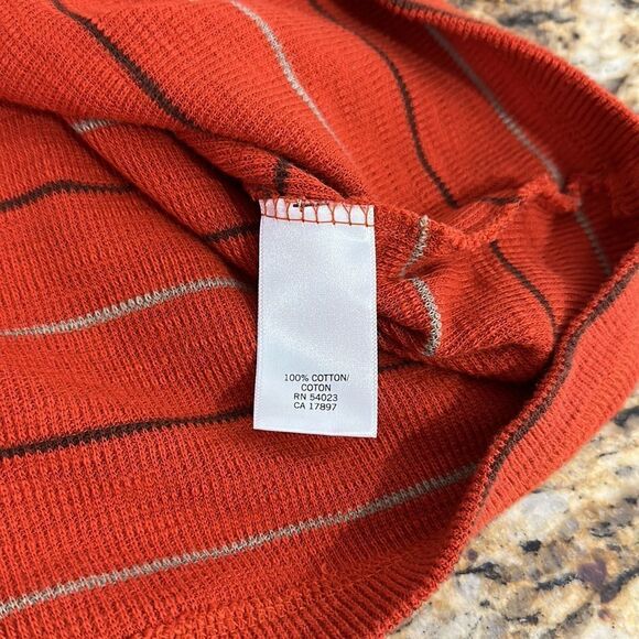 Banana Republic Cotton Orange Striped Long Sleeve Shirt Size XXL - Picture 6 of 11